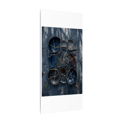 Dark Japandi Broken Pottery in Dappled | Shadow Zen Canvas Art