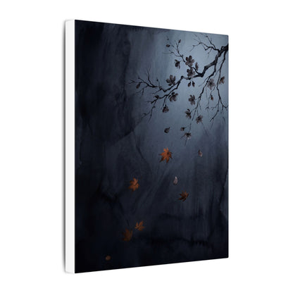 Autumn Cherry Blossom Charcoal Ink Canvas Art | Atmospheric Decor