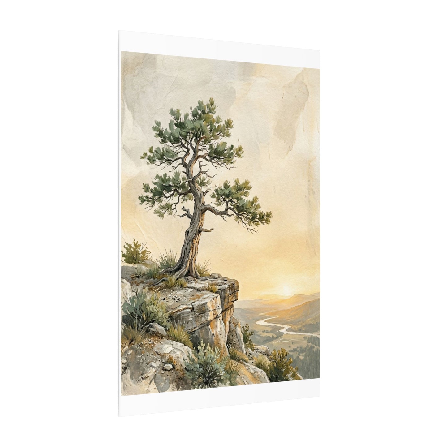 Pine Tree Canvas Art | Summer Japandi Texture Art