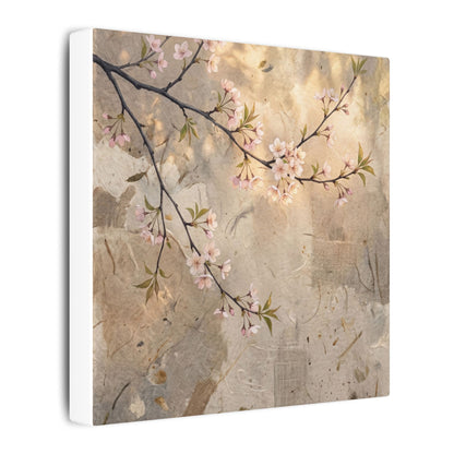 Summer Cherry Blossom Texture Canvas Art | Neutral Decor
