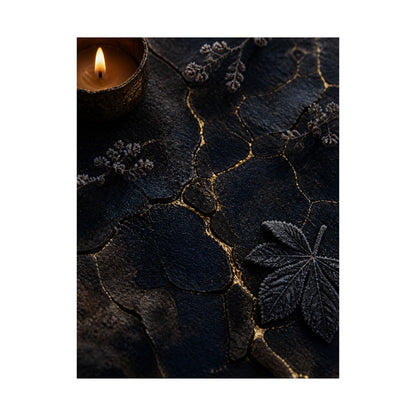 Luxurious Cracked Earth Wall Art Print - Moody Minimal Dark Japandi