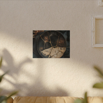 Kintsugi Rust Patina in Dawn | Gold Repair Canvas Art