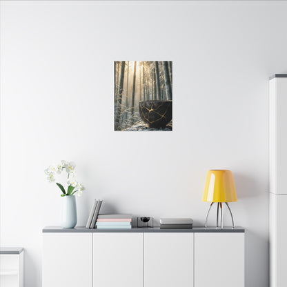 Fukinsei Bamboo Grove Canvas Art - Kintsugi Gold Repair