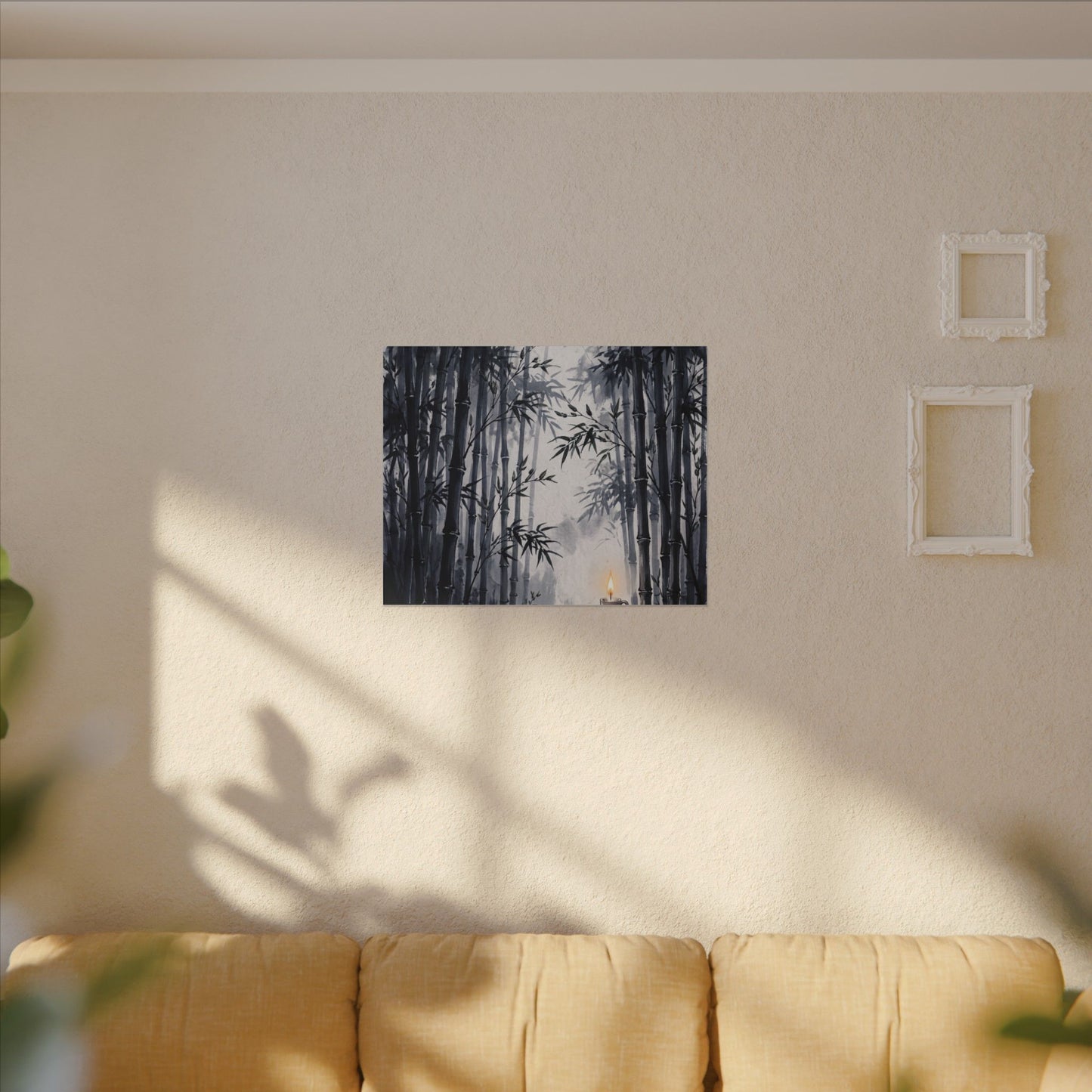 Tranquil Bamboo Grove Canvas Art - Sumi E Zen