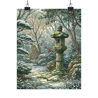 Dappled Stone Lantern Wall Art Print - Japandi Datsuzoku