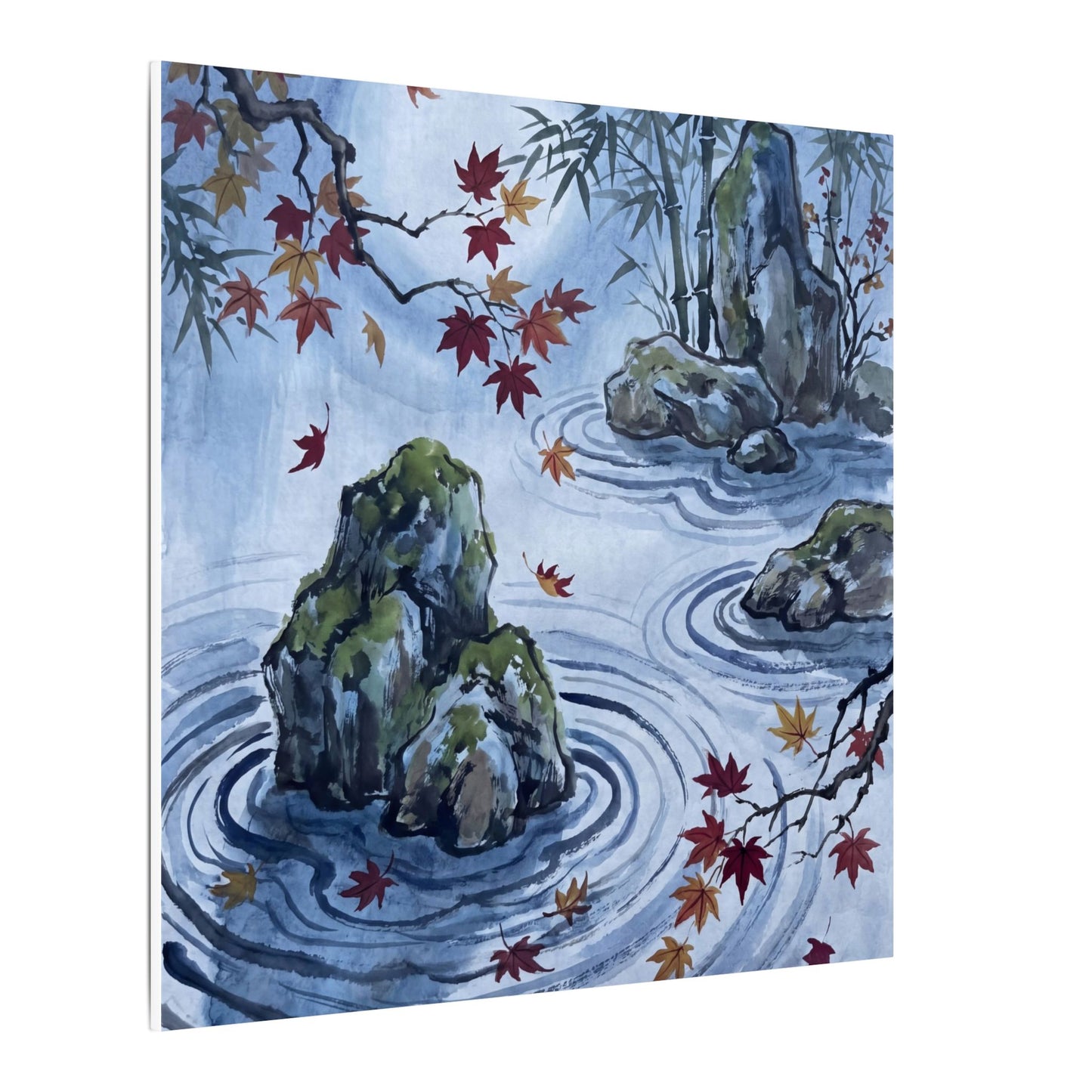 Rock Garden Autumn Canvas Art | Zen Tranquil Design