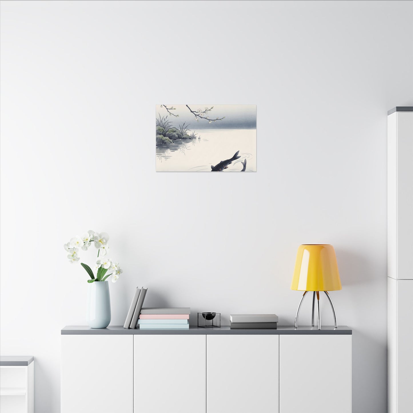 Ma Koi Pond Canvas Art - Zen Ukiyo E Inspired