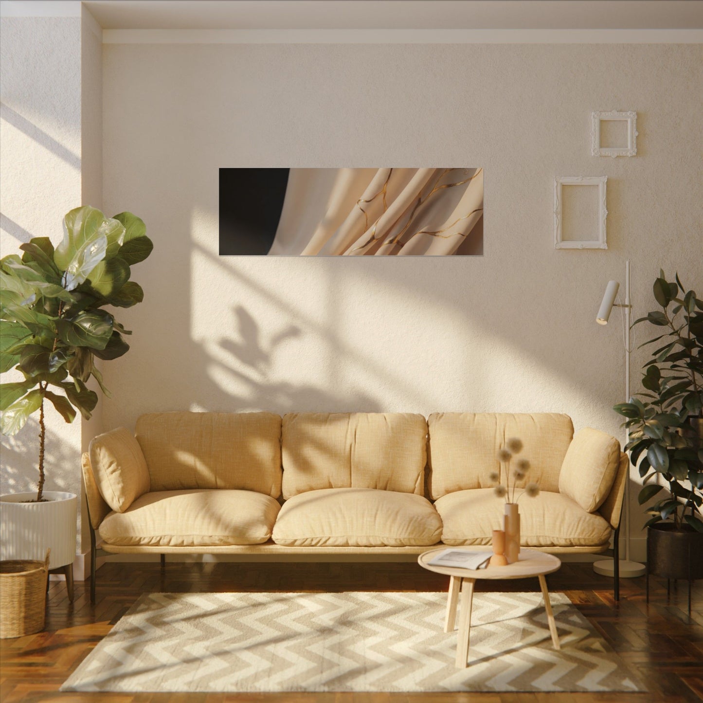 Golden Hour Silk Drape Canvas Art - Kintsugi Fukinsei