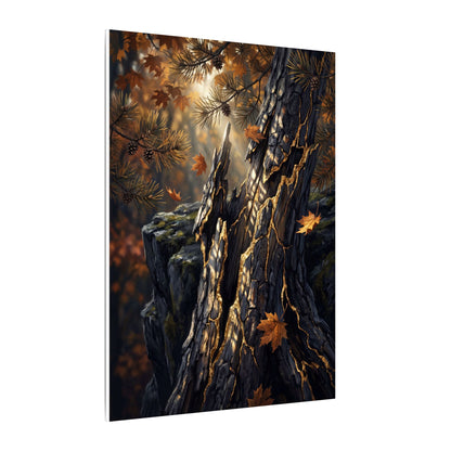 Pine Tree Autumn Canvas Art | Kintsugi Beautiful Design