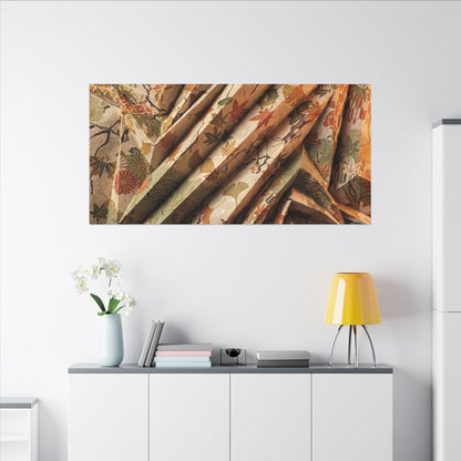 Paper Fold Autumn Canvas Art | Japandi Earthy Design