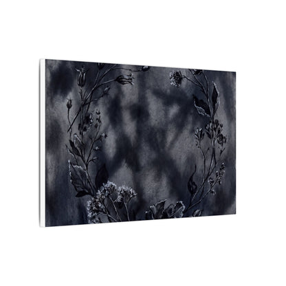 Dried Flowers Canvas Art | Winter Dark Japandi Shadow Zen Art