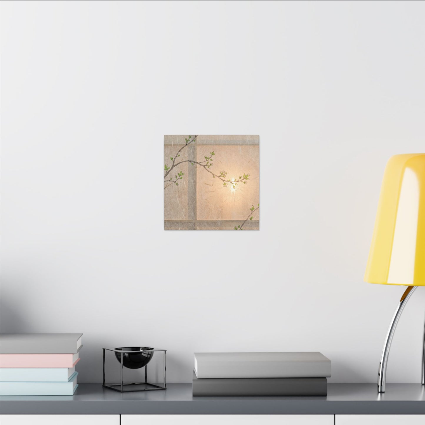 Shoji Screen Canvas Art | Spring Japandi Minimal Line Art