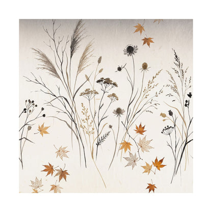 Dried Flowers Wall Art Print | Autumn Japandi Japanese Pattern Art
