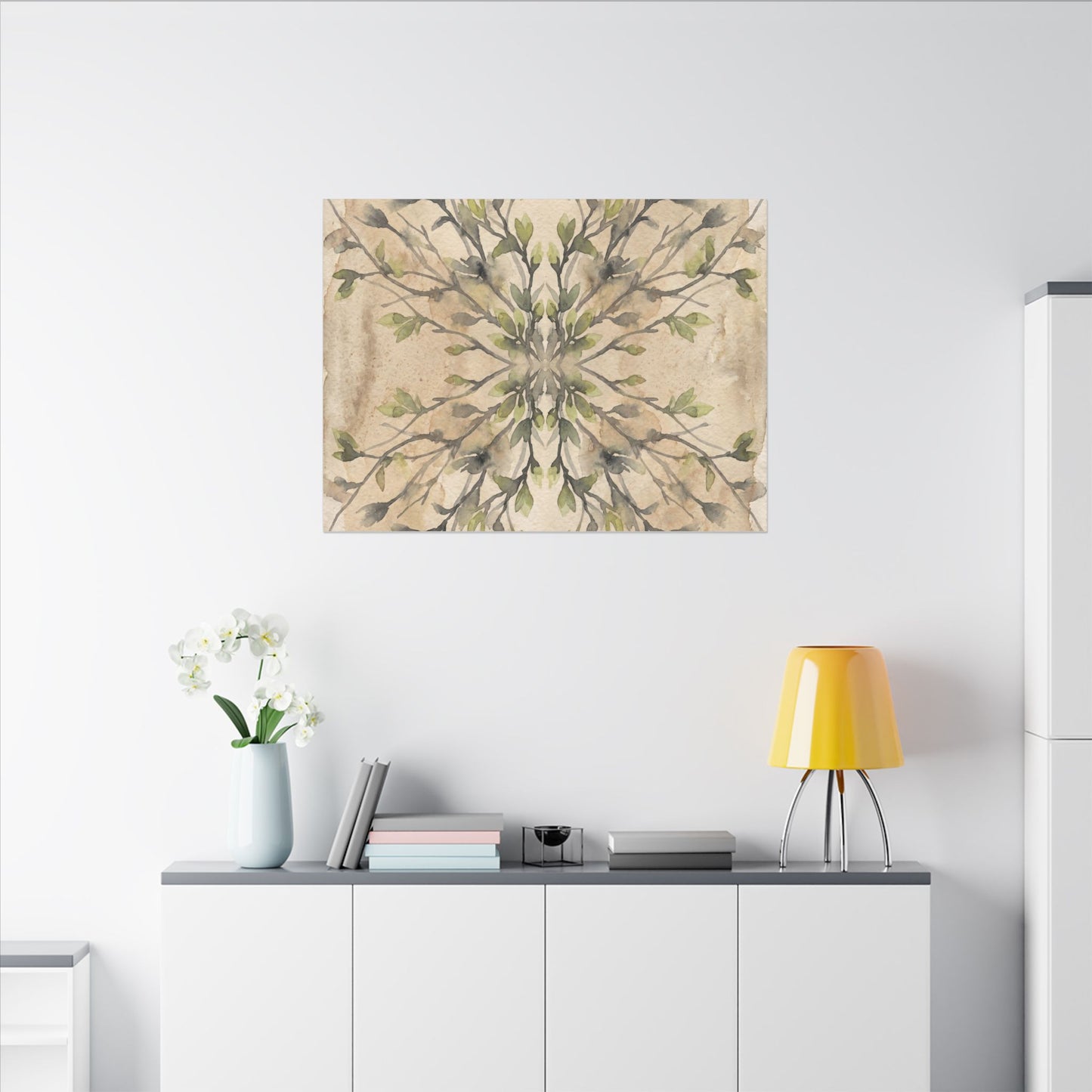 Shibui Shadow Play Canvas Art - Japandi Watercolor