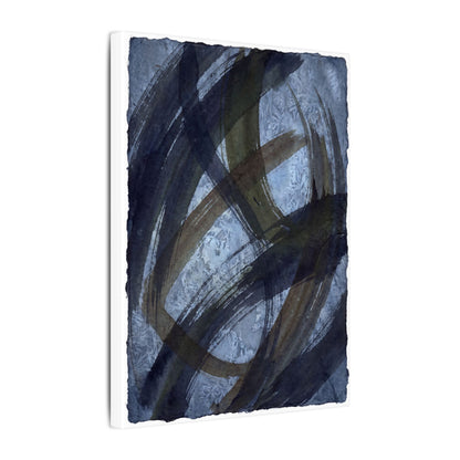 Ink Brushstroke Canvas Art | Winter Dark Japandi Shadow Zen Art