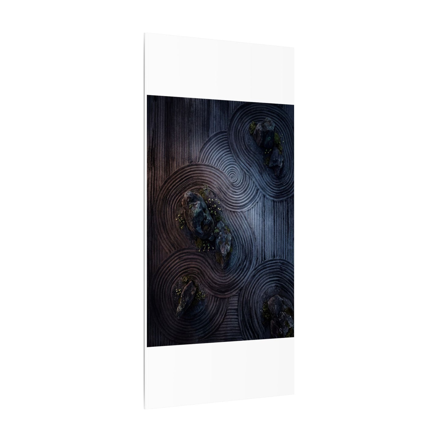 Spring Rock Garden Charcoal Ink Canvas Art | Bold Decor