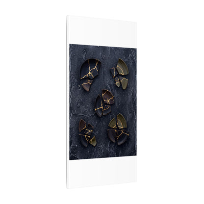 Broken Pottery Canvas Art | Winter Dark Japandi Shadow Zen Art