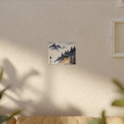 Mountain Mist Canvas Art | Winter Zen Ukiyo E Inspired Art