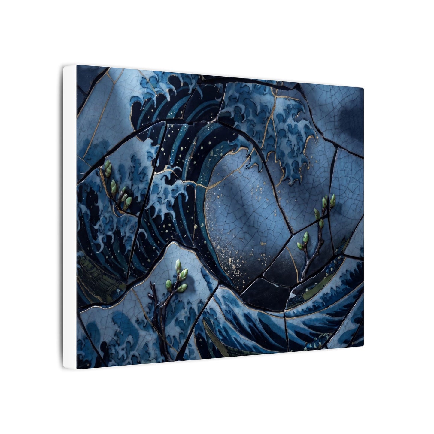 Ocean Wave Spring Canvas Art | Kintsugi Artful Design