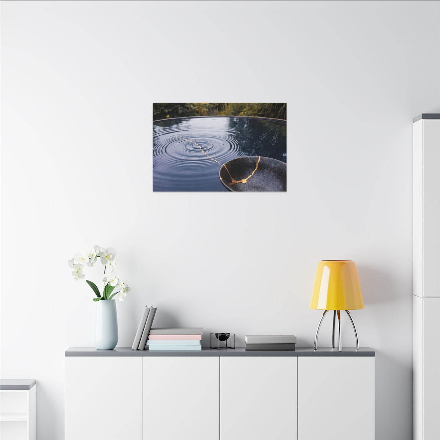 Kintsugi Water Ripple in Overcast | Broken Beauty Canvas Art