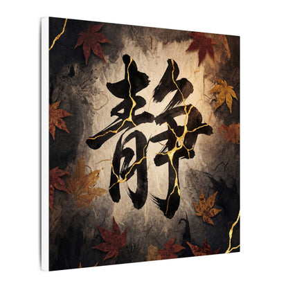 Autumn Calligraphy Gold Repair Canvas Art | Philosophical Decor
