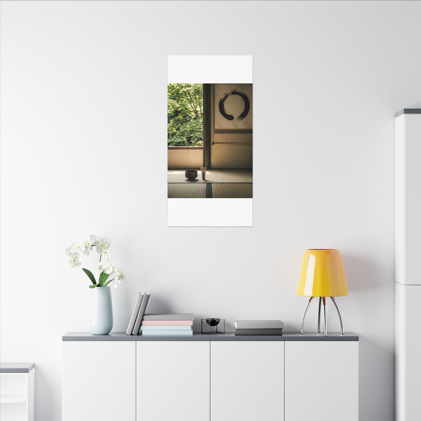 Tea Ceremony Enso Canvas Art | Serene Zen Art