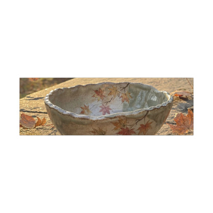 Japandi Ceramic Bowl in Golden Hour | Japanese Pattern Canvas Art