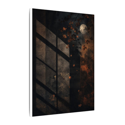 Sophisticated Shadow Play Canvas Art - Dark Texture Dark Japandi
