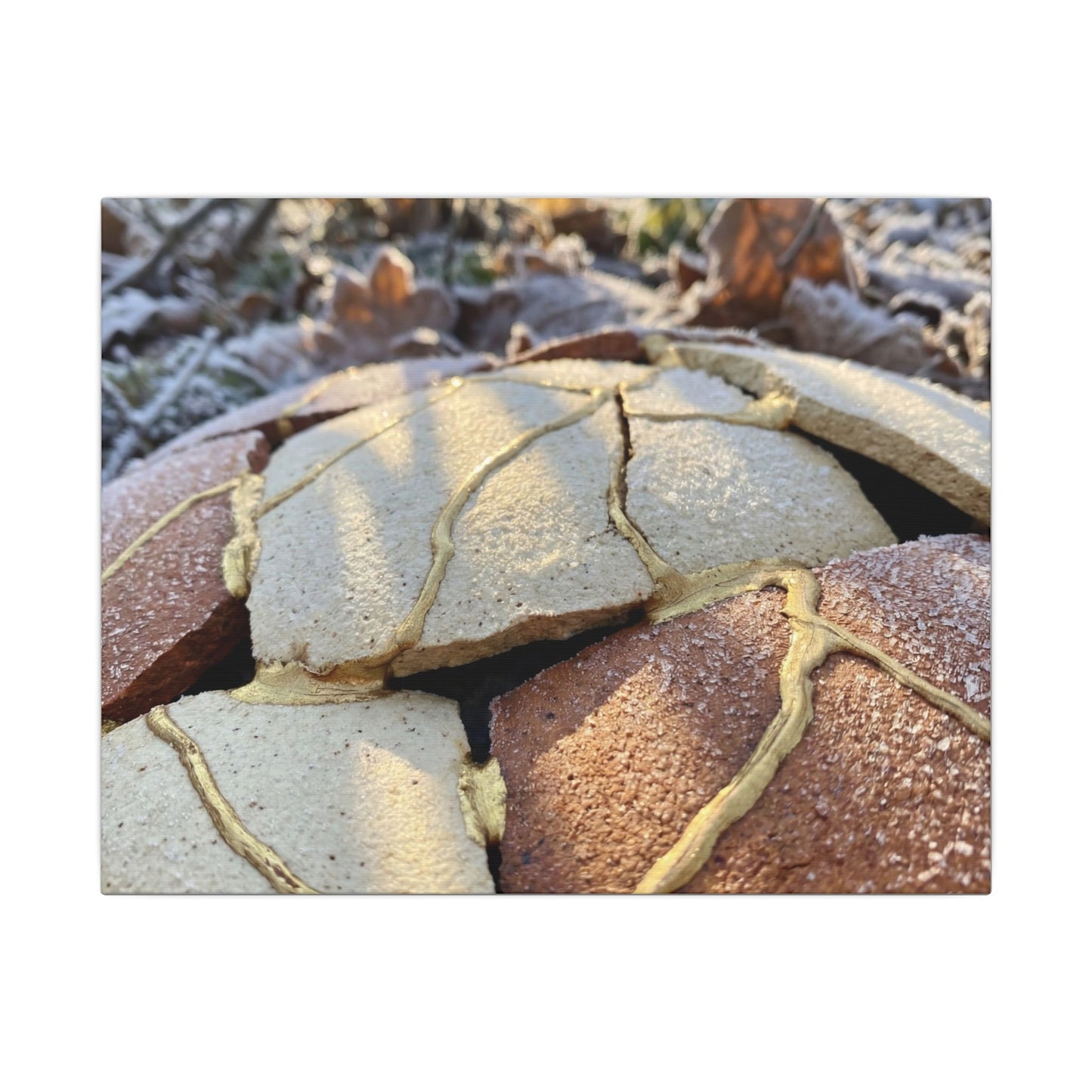Broken Pottery Crackle Gold Canvas Art | Healing Kintsugi Art Art Print