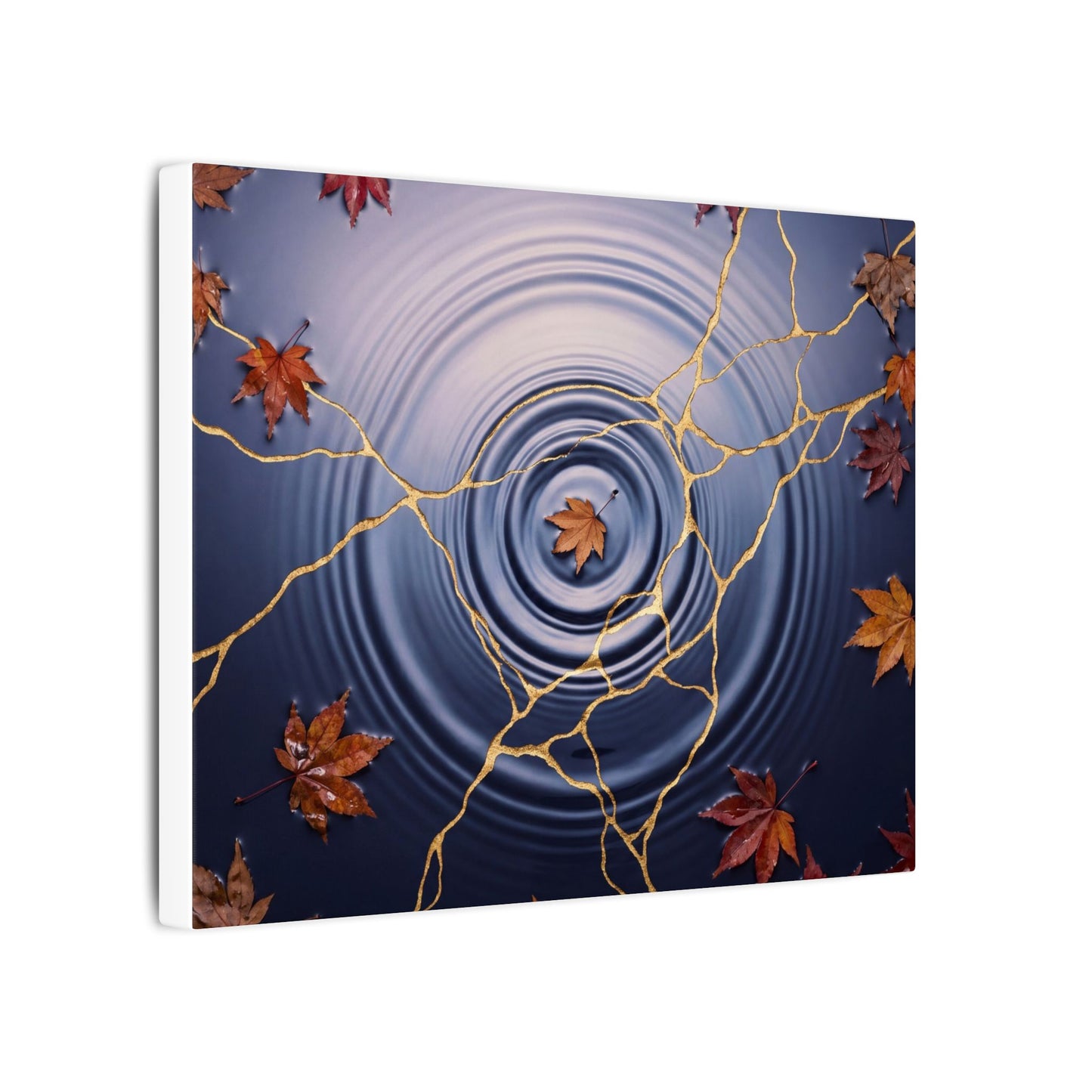 Kintsugi Water Ripple in Dawn | Gold Vein Canvas Art