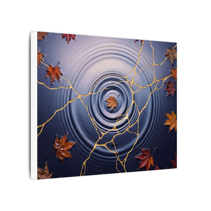 Kintsugi Water Ripple in Dawn | Gold Vein Canvas Art