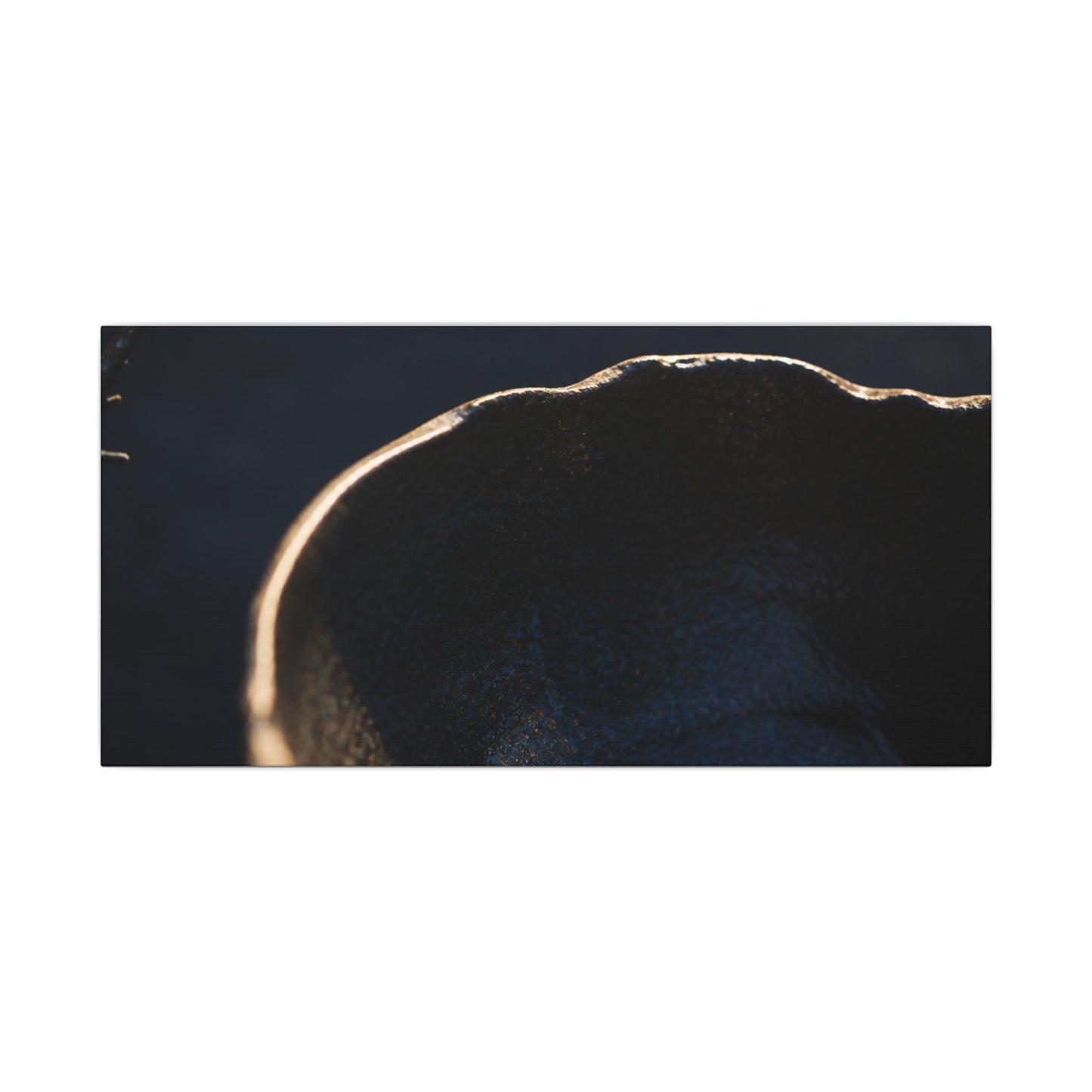 Ma Ceramic Bowl Canvas Art - Dark Japandi Shadow Zen