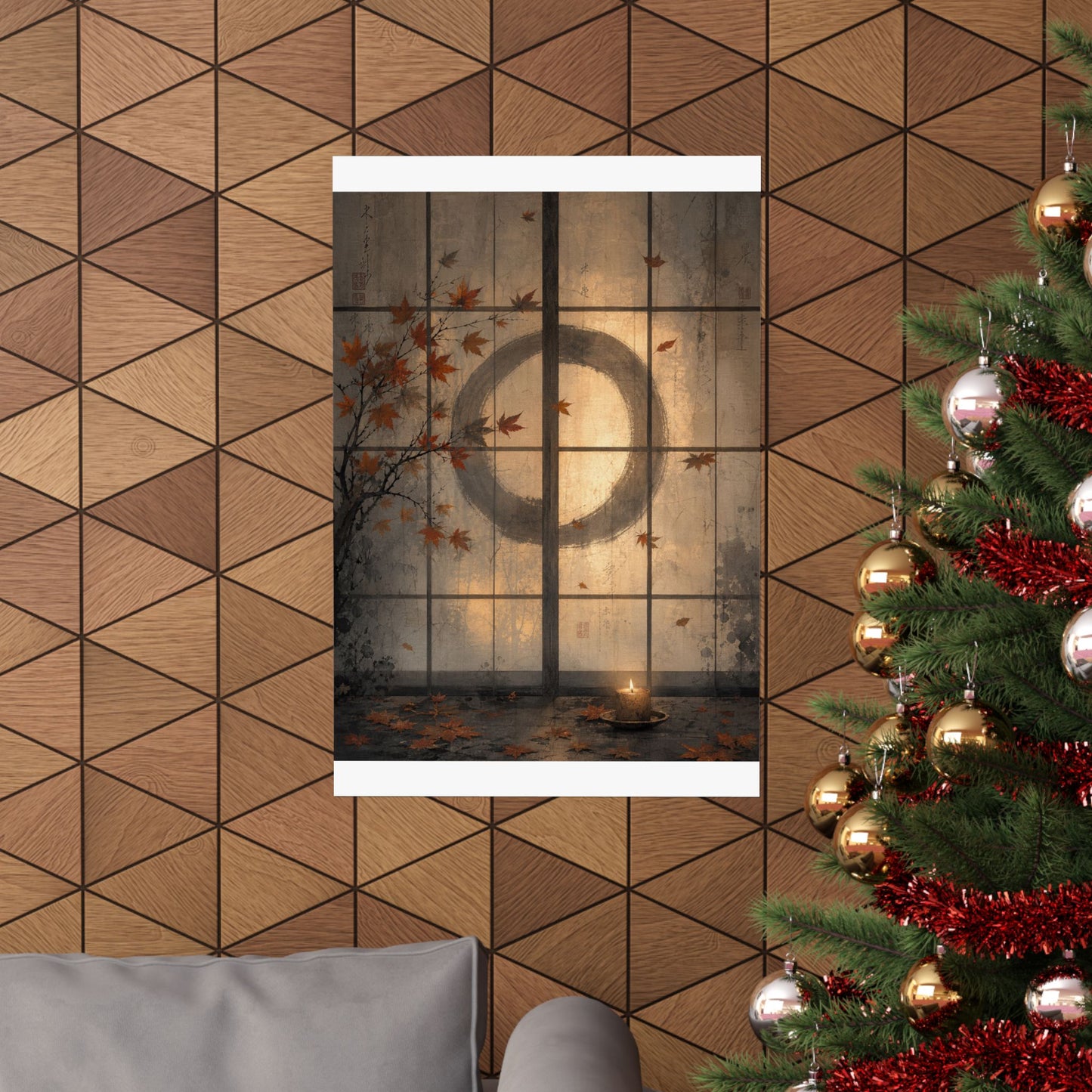 Shoji Screen Wall Art Print | Autumn Japandi Texture Art