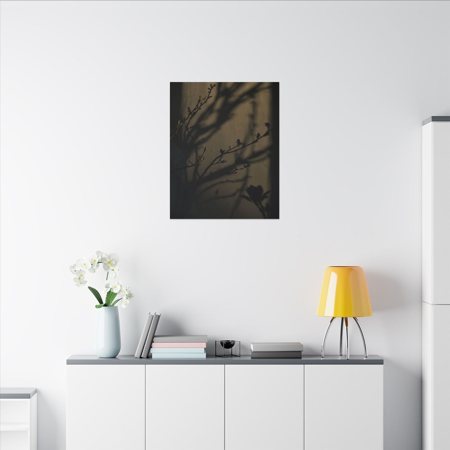 Seijaku Shadow Play Canvas Art - Dark Japandi Charcoal Ink