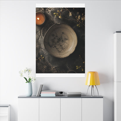 Ceramic Bowl Spring Canvas Art | Japandi Earthy Design