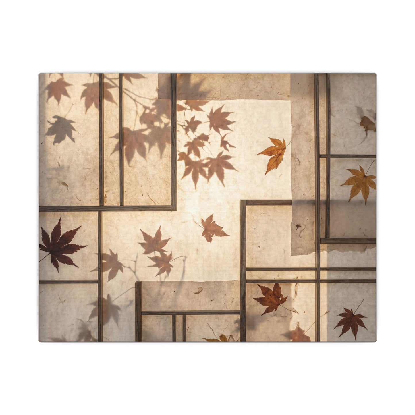 Shoji Screen Japanese Pattern Canvas Art | Neutral Japandi Art