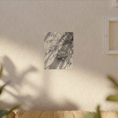 Winter Lotus Flower Sumi E Canvas Art | Contemplative Decor