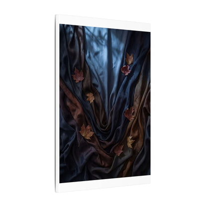 Silk Drape Canvas Art | Autumn Dark Japandi Moody Minimal Art