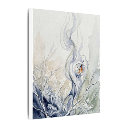 Earthy Incense Smoke Canvas Art - Watercolor Japandi