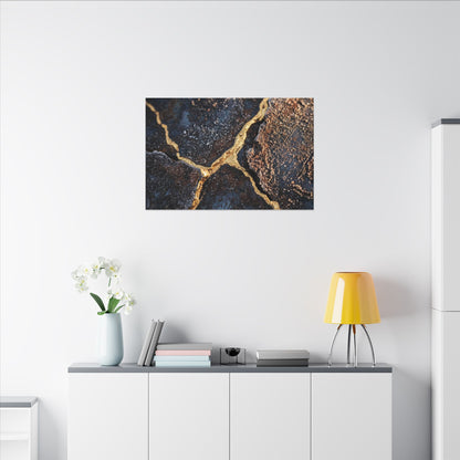 Winter Rust Patina Gold Vein Canvas Art | Resilient Decor