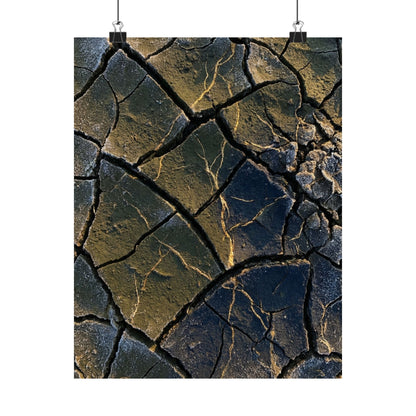 Kanso Cracked Earth Wall Art Print - Dark Japandi Moody Minimal Art Print