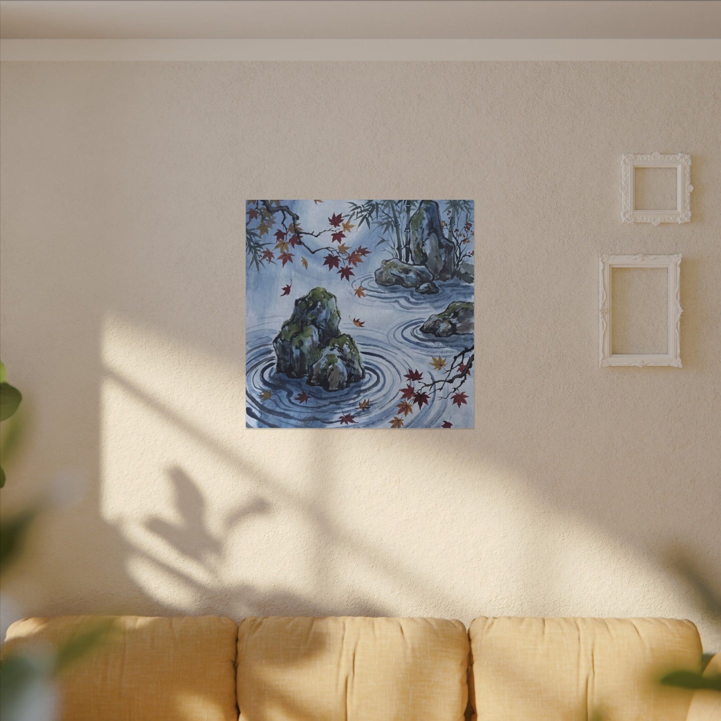Rock Garden Autumn Canvas Art | Zen Tranquil Design