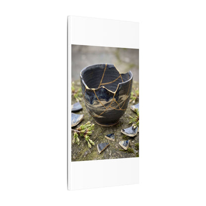 Datsuzoku Ceramic Bowl Canvas Art - Kintsugi Gold Repair