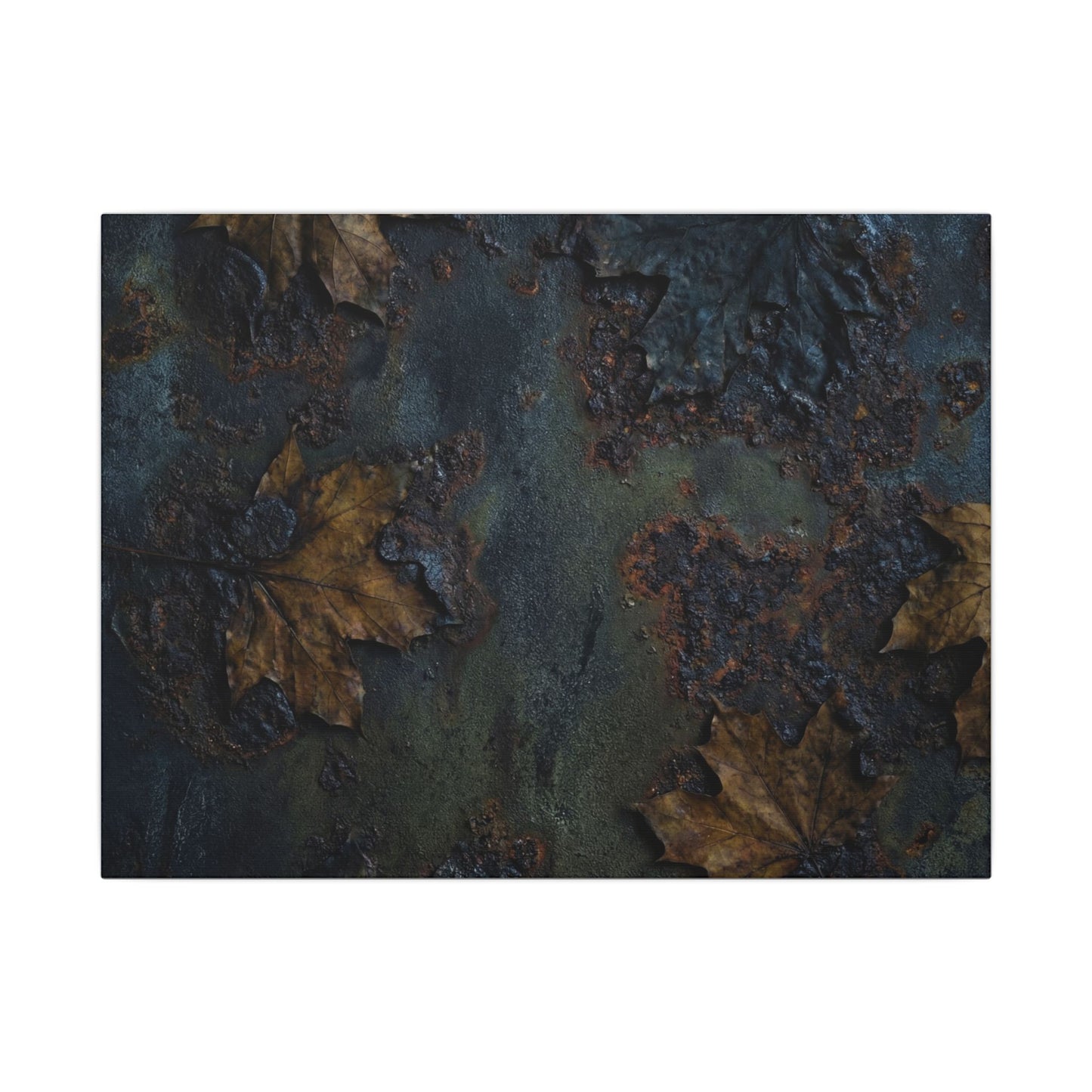 Shibui Rust Patina Canvas Art - Dark Japandi Charcoal Ink Art Print