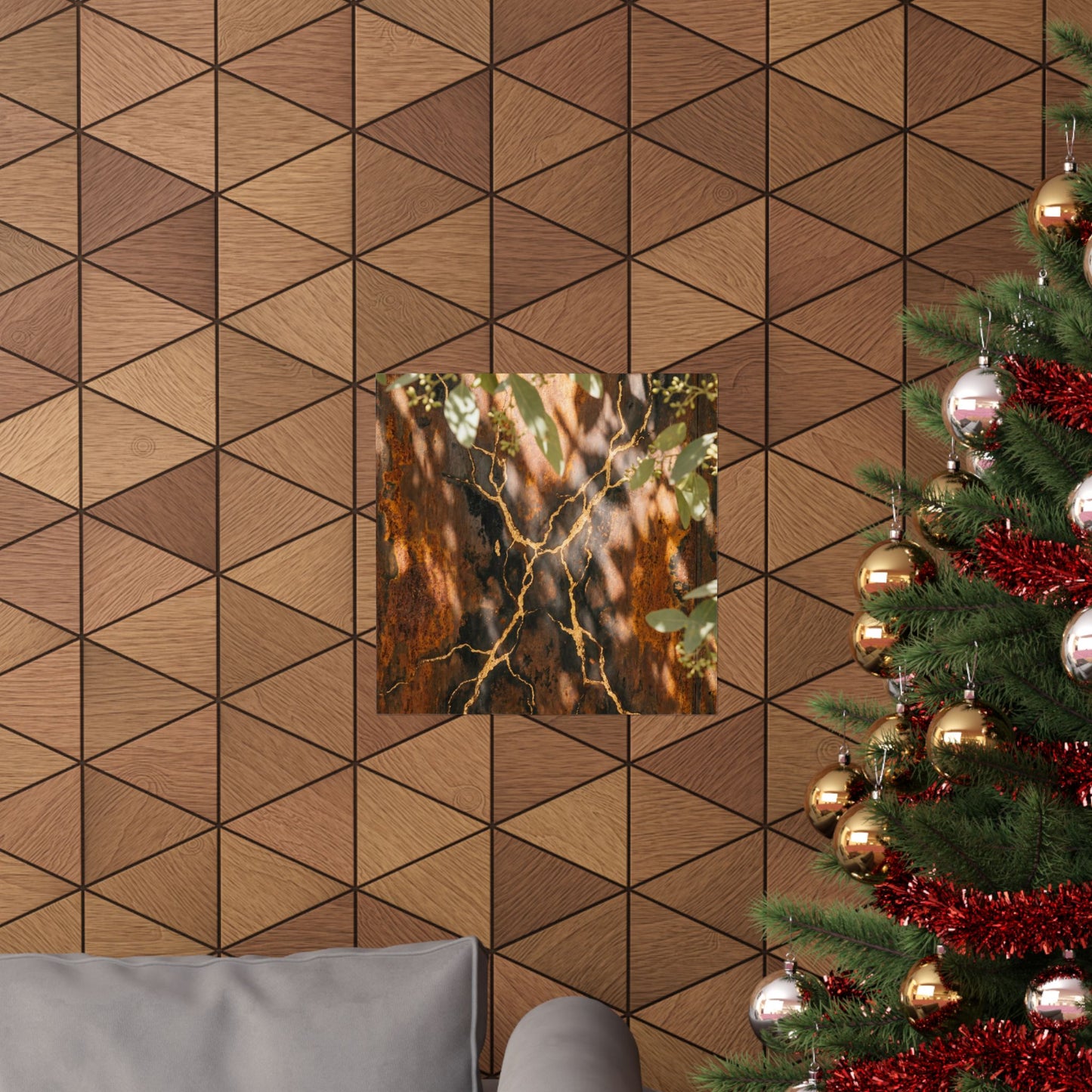 Rust Patina Gold Vein Wall Art Print | Artful Kintsugi Art