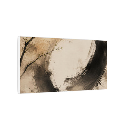 Japandi Ink Brushstroke in Golden Hour | Watercolor Canvas Art