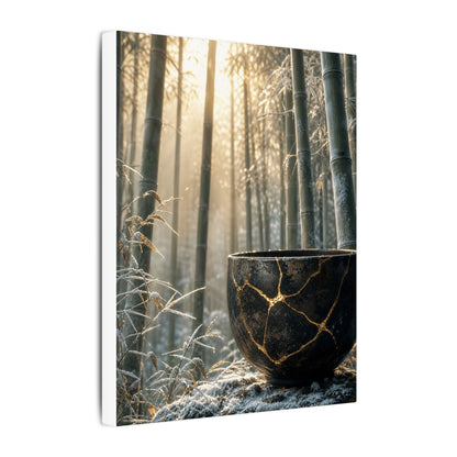 Fukinsei Bamboo Grove Canvas Art - Kintsugi Gold Repair