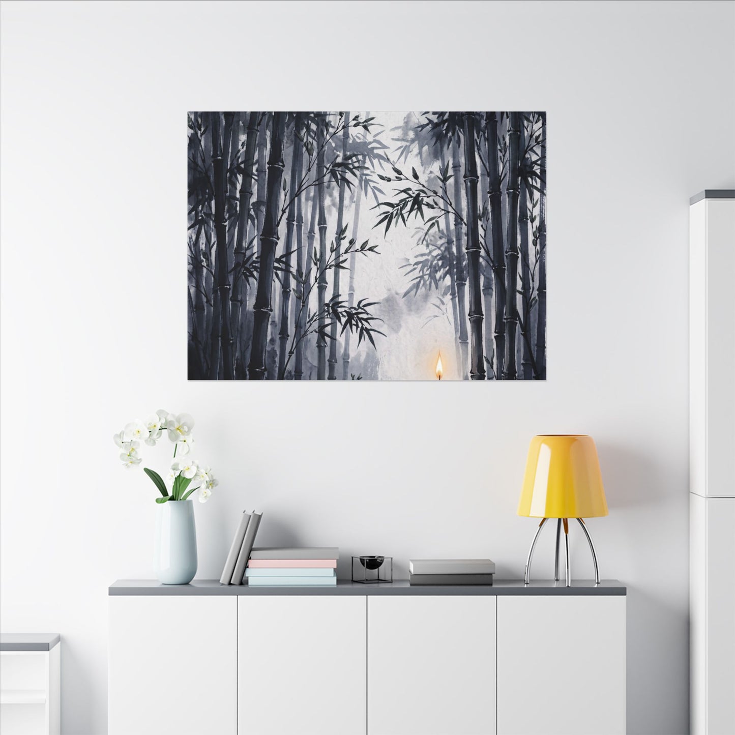 Tranquil Bamboo Grove Canvas Art - Sumi E Zen