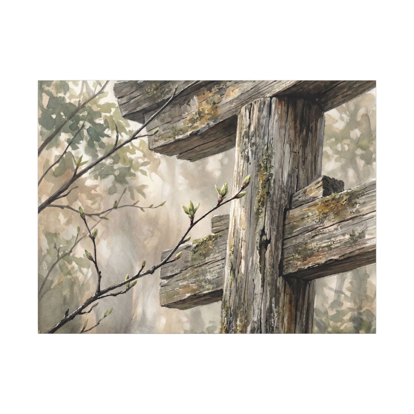 Torii Gate Spring Canvas Art | Japandi Neutral Design