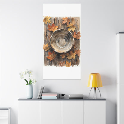 Ma Ceramic Bowl Canvas Art - Japandi Watercolor